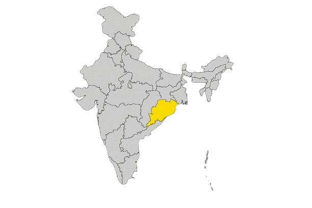 india map odisha highlighted